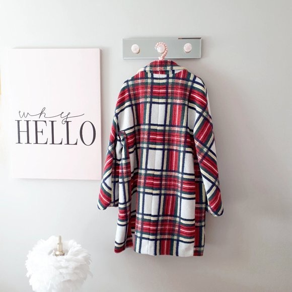 COPY - NWT Desigual red & white tartan print coat jacket - Picture 3 of 14